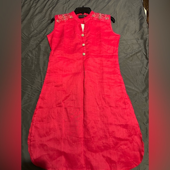Zola, Red Embroidered Mini Dress Kurta. Size M. NWOT - Picture 8 of 10